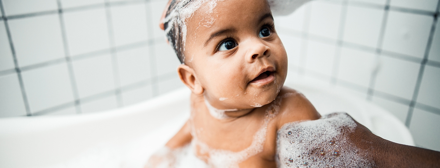 cute baby in bathtub