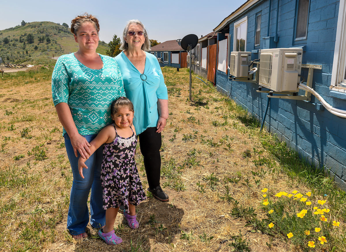 Family outside home